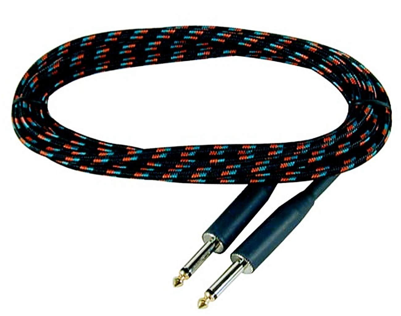 Professional braided guitar cables in studio setting