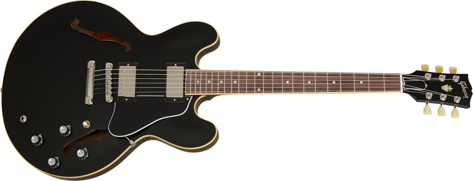 Black Gibson ES-335 semi-hollow body guitar