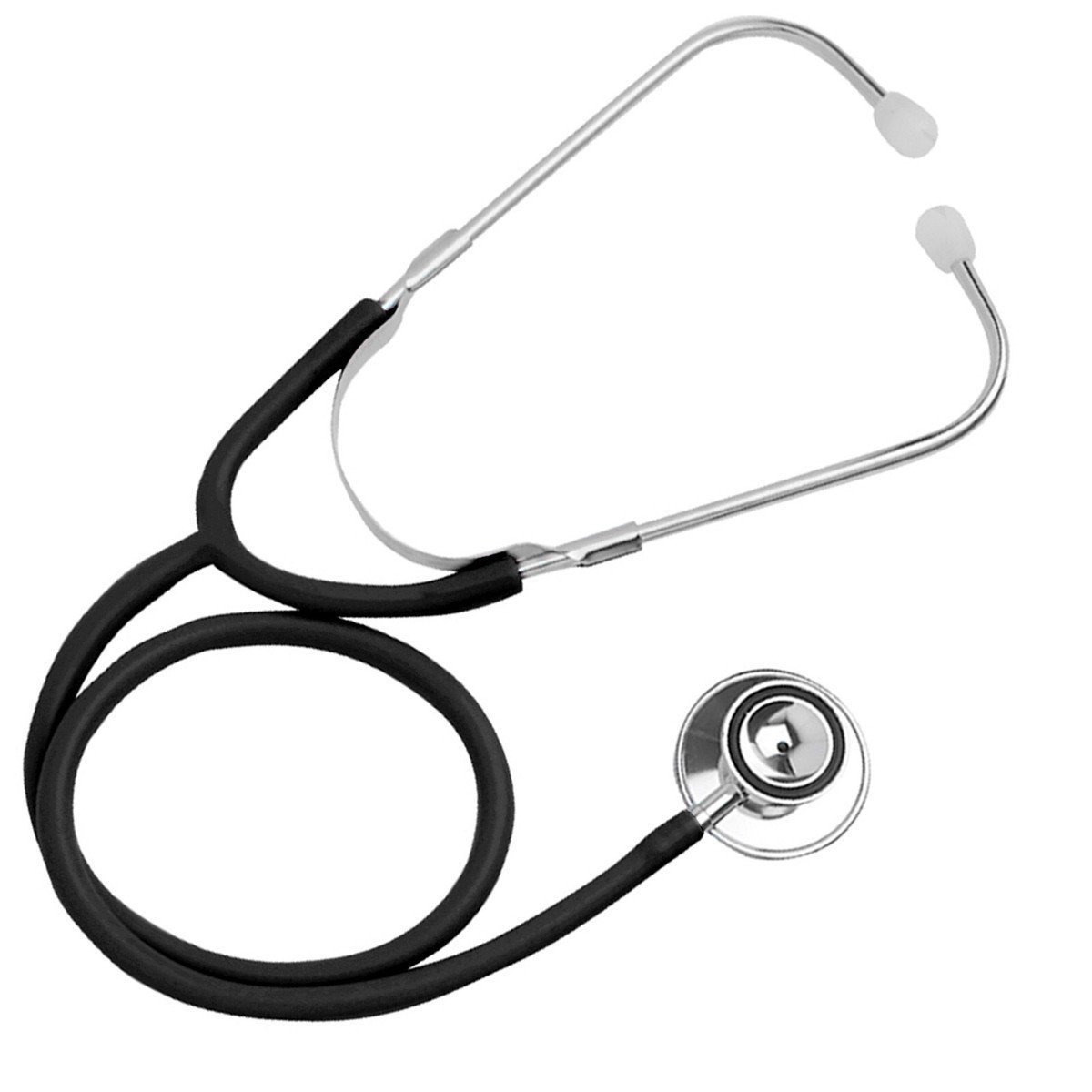 Professional medical stethoscope on white background