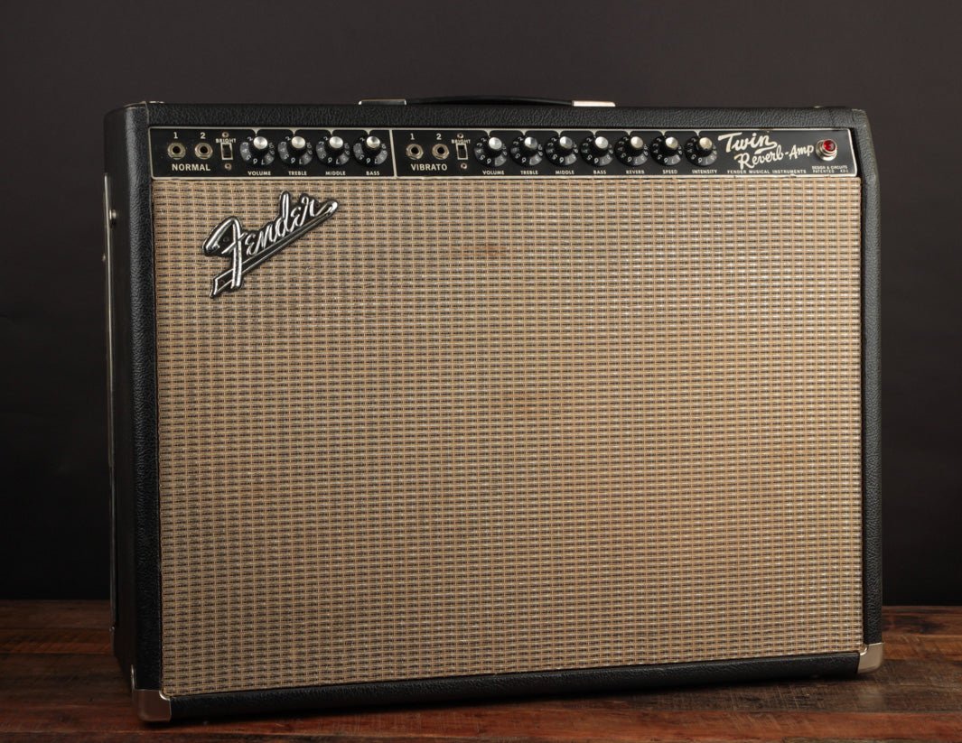 Vintage Fender Twin Reverb amplifier with blackface design